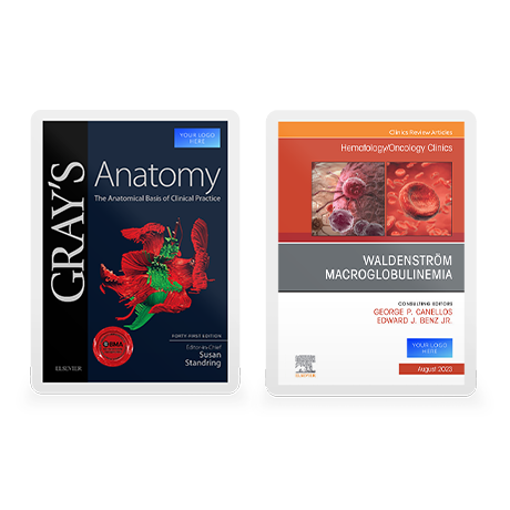 Medical advertising mockups placed on Textbooks and Clinics of North America.