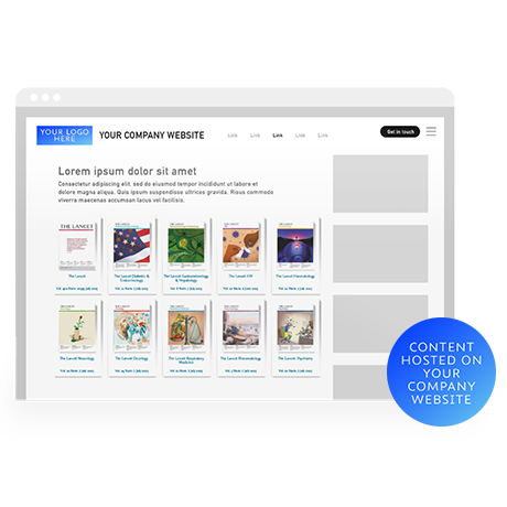 Article service mockup, one of the content solutions offered by Elsevier Advertising to help boost medical marketing.