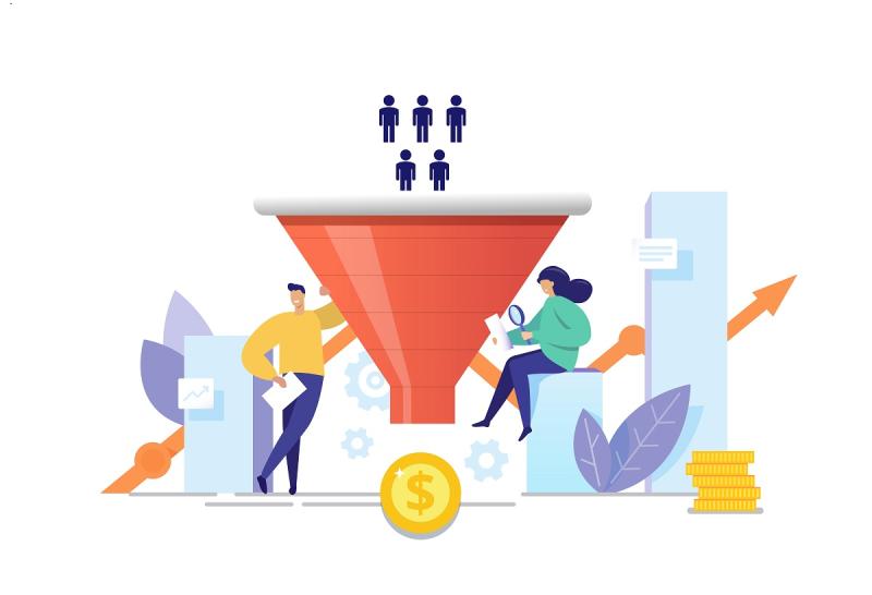 A man and a woman using marketing automation